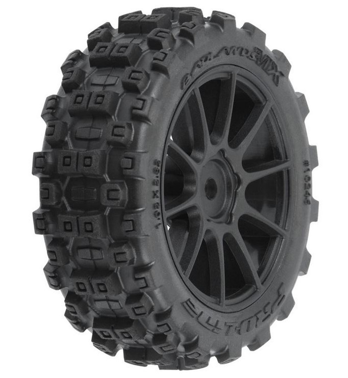 Proline #PRO1024610 Pro-Line Racing Badlands MX 1.9" Buggy Tyres MTD Mach-10 Black Wheels suit Typhon GROM