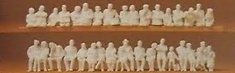 Preiser #16349 HO 36 Unpainted Seated Passengers