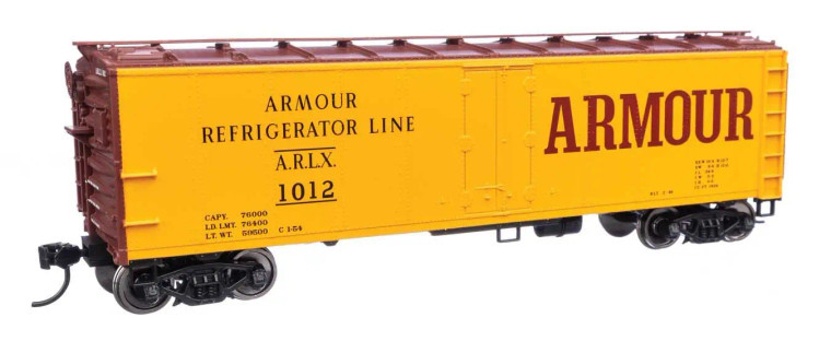Walthers #910-41401 40' Steel Reefer with Dreadnaught Ends - Ready-to-Run -- Armour Refrigerator Line ARLX #1012