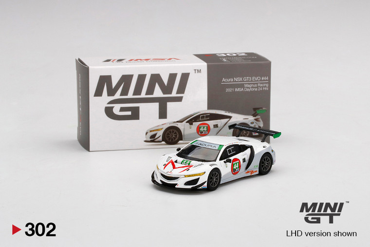 Mini GT #MGT302 1/64 Acura NSX GT3 EVO #44 2021 IMSA Daytona 24 Hrs