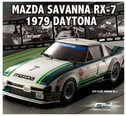 Kyosho # 32365GR-B Mazda RX-7 S1 (SA22C) RWD MINI-Z MR-04 '1979 Daytona Winner #7