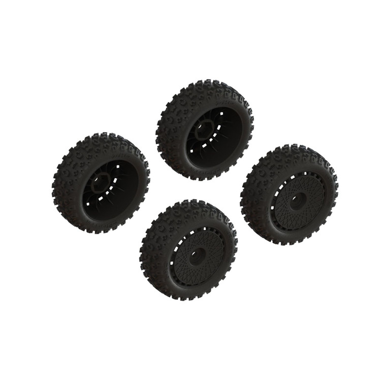 ARRMA #ARA550114 dBoots '2-HO' Tire Set Glued Typhon Grom (Black) (2 Pairs)