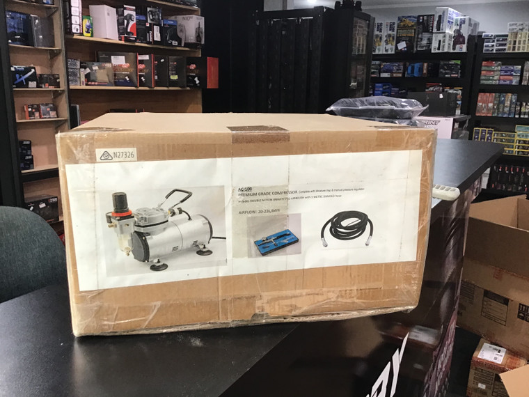 AC-100 Premium Air Compressor with Air Brush-SHOP DAMAGED BOX