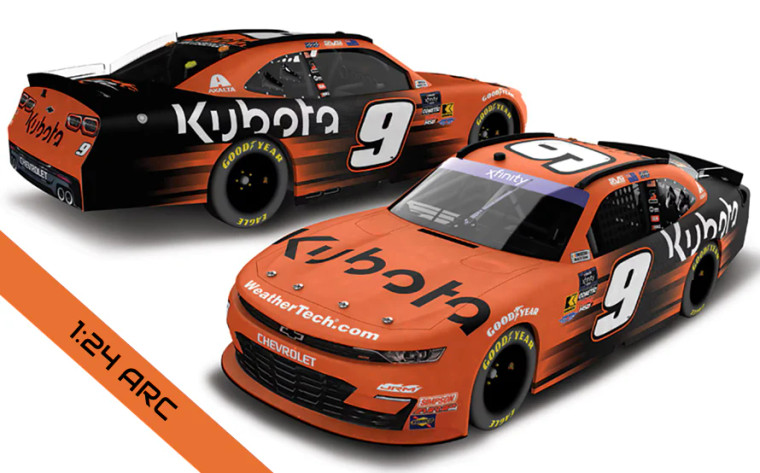 Lionel Racing #NX92523KUBSV 1/24 SHANE VAN GISBERGEN 2025 KUBOTA COLOR ARC DIECAST