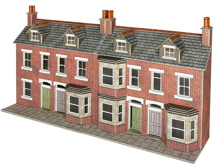 Metcalfe #PO302 00/HO Scale Low Relief Terraced House Fronts – Brick