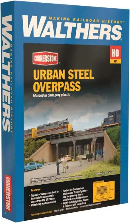 Walthers Cornerstone # 933-4561 HO Urban Steel Overpass -- Kit