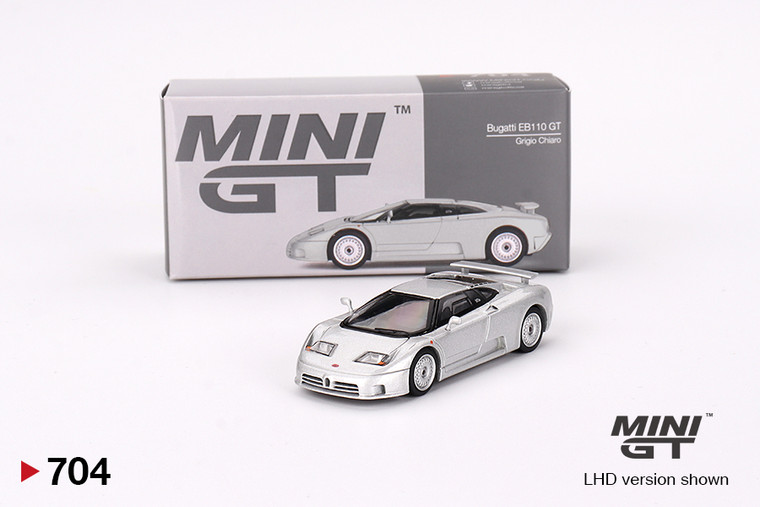 Mini GT #MGT00704-L 1/64 Bugatti EB110 GT Grigio Chiaro