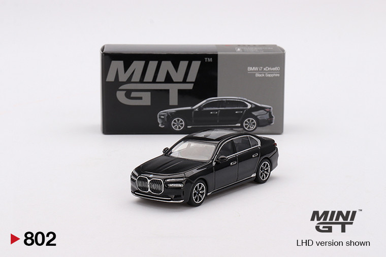 Mini GT #MGT00802-R 1/64 BMW i7 xDrive60 Black Sapphire