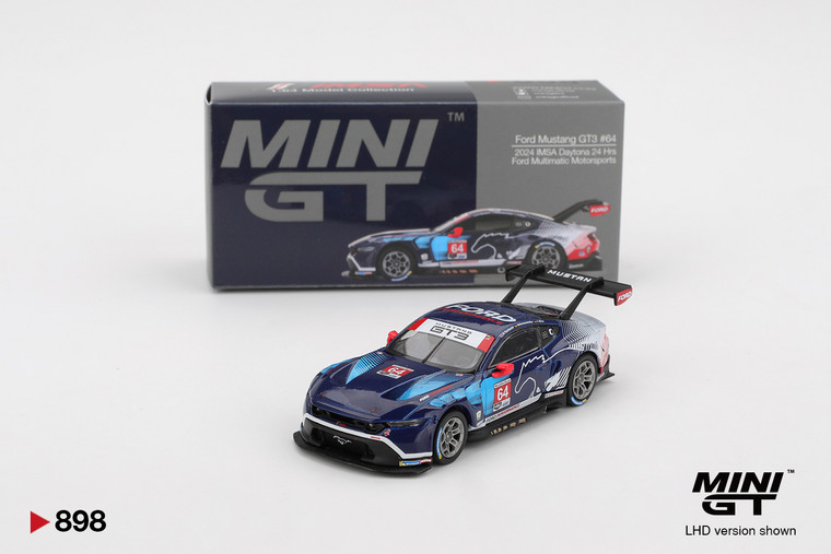 Mini GT #MGT00898 1/64 Ford Mustang GT3 #64 Ford Multimatic Motorsports 2024 IMSA Daytona 24 Hrs