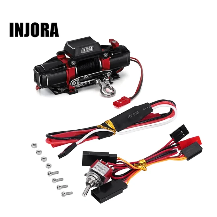 INJORA # DG-JP08 Dual Motor Winch with CH3 Control Line & Switch for 1/10 RC Crawlerr
