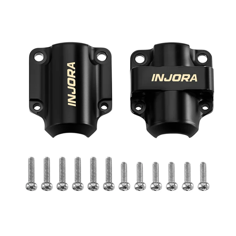 INJORA # SCX30-26 Black Brass Diff Covers for 1/30 SCX30 Stock Axles