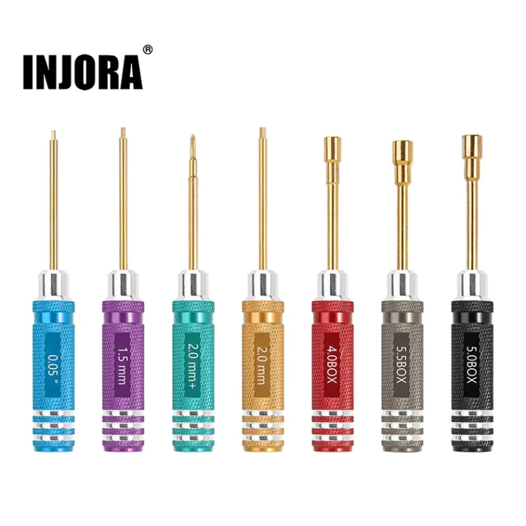 INJORA # Tool-LSD46  7 Colors Short Handle Hex Screwdriver Nut Driver Tool Kit
