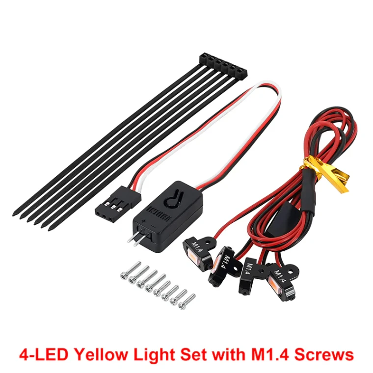 INJORA #DG-L35-4YE  Rock Lights Kit with Controller for 1/18 1/24 RC Crawler( Yellow)
