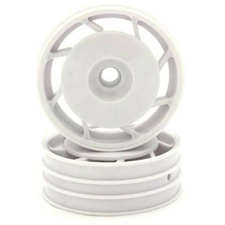 Kyosho #UTH001WT-TM Kyosho 8D Front Wheel/Med Tyre  50mm (White/2pcs/Ultima)