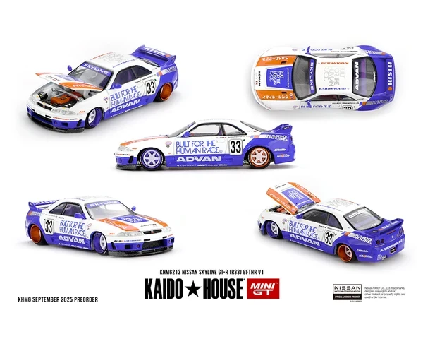 Mini GT #MGTKHMGT213 1/64 Kaido House Nissan Skyline GT-R (R33) BFTHR V1
