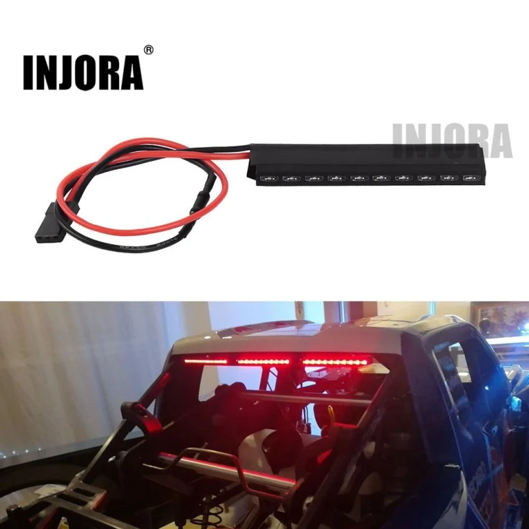 INJORA # CRAW18156_32mm  INJORA 1PCS 32 Red LED Brake Light Lamp for 1/10 RC Car