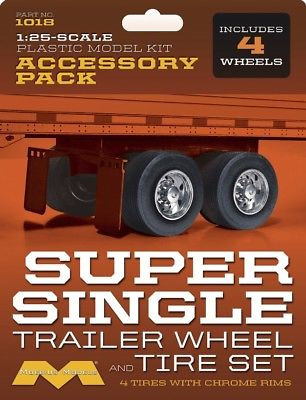 Moebius Models # 1018 1/25 Super Singles Trailer  4 Wheels & Tires