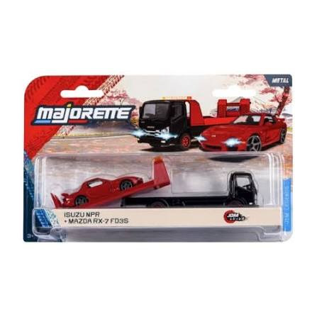 Majorette #8502103002 1/64 Car Transporter Isuzu NPR +Mazda RX-7 FD3S