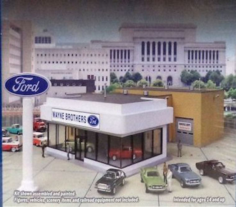 Walthers Cornerstone # 933-3483 HO Wayne Bros. Ford Dealership Kit