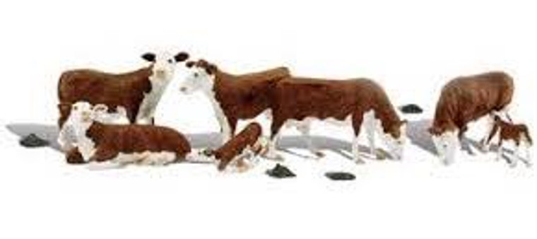 Scenic Accents #A2144 N Scale Hereford Cows 11pce