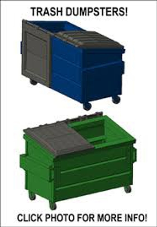 Hi-Tech Details #8002 3 Green Trash Dumpsters Kit