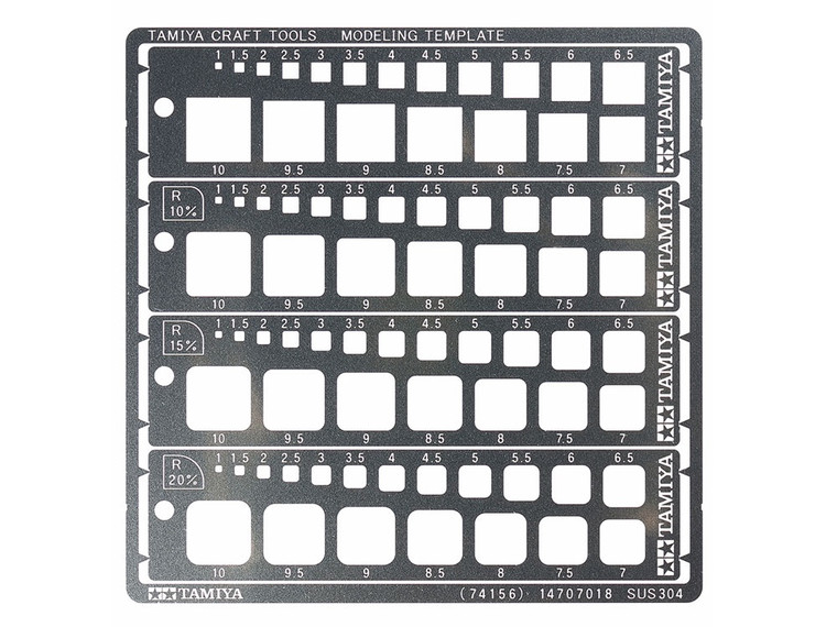 Tamiya #74156 Modeling Template (Square, 1-10mm)