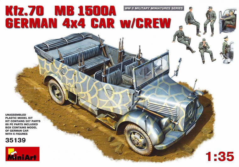 Miniart #35139 1/35 Kfz.70 MB1500A German 4x4 Car w/ Crew