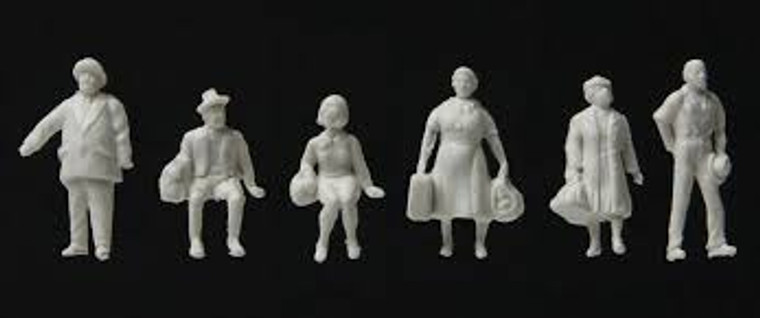 Walthers Scene Master #949-6052 HO Unpainted Travelling People-72 pce