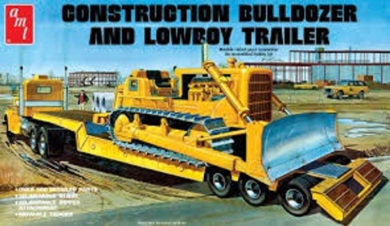 AMT  #1218 1/25 Lowboy Trailer  &  Bulldozer Combo