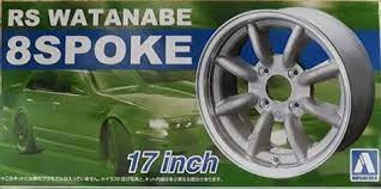 Aoshima #5243 1/24 Rims and Tyres RS Watanabe 8 Spoke