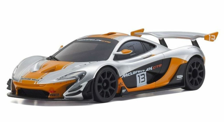 Kyosho #32324SO-B MR-03 McLaren P1 Silver/Orange.  RWD Mini Z