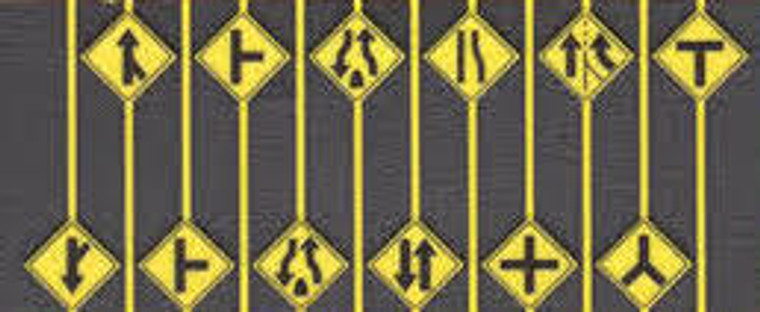 Tichy Train Group #8255 HO Warning Sign Road Path Signs