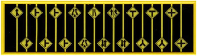 Tichy Train Group #293-2640 N Scale Warning Signs-Road Path-12 Different(Group 2)