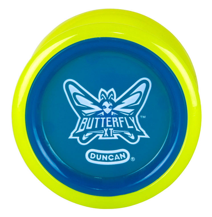 Duncan # DC3514XP Butterfly XT Ball Bearing Axle YoYo Yellow/Blue