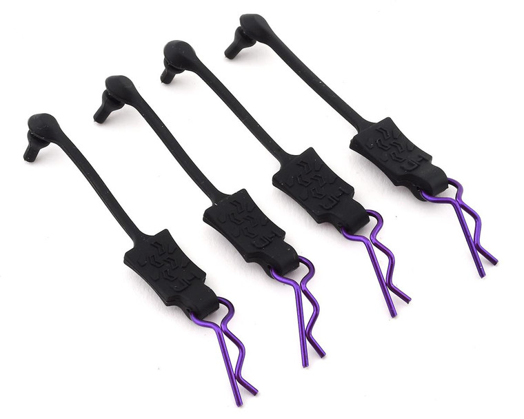 Hot Racing  #HRABWP39T07 Body Clip Retainers 1/10 (4) purple