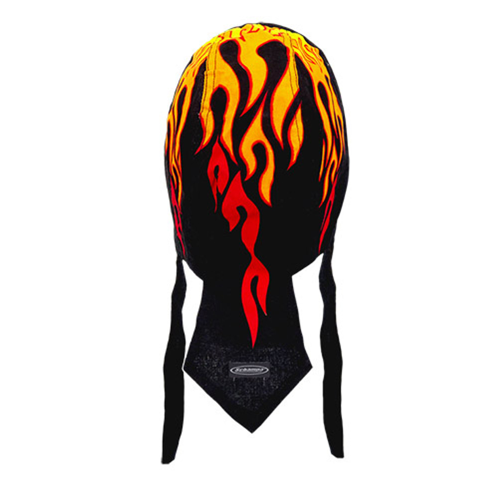 Rider Headwrap - Fading Flames - Orange To Red - Large