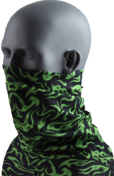 Schampa Tube, Mini-Flames Green, Multifunctional Headwear