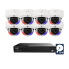 AIBASE 5MP IP System with (8) 5MP Active Deterrence Wide Angle Weatherproof Vandal Dome Cameras + 4K NVR with 2TB Storage (NDAA Compliant)