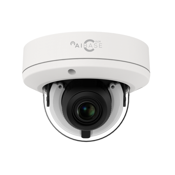 AIBASE 5MP AI Active Deterrence Full Color Motorized Lens IP Vandal Dome, NDAA Compliant (CAM-IP3355W-PV-Z-AI)