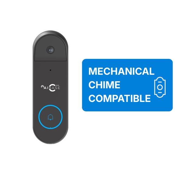 AIBASE 5MP Smart WiFi Video Doorbell with Person, Loitering & Package Detection (Supports Mechanical Chime)
