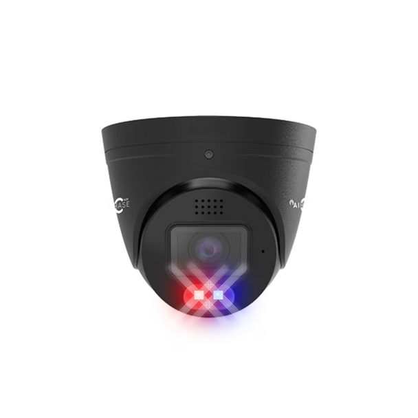 AIBASE Black 4MP Ultra Night Vision Black Light Active Deterrence IP Turret , NDAA Compliant (CAM-IP3174B-PV-28-AI)