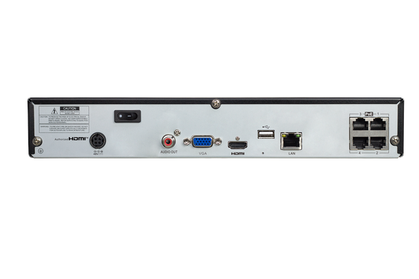 NVR-3104-4P-AI AIBASE 4 channel NVR back