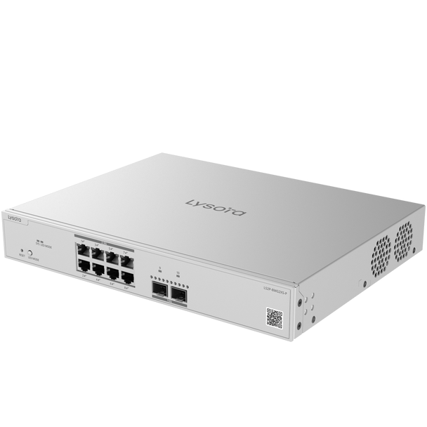 Lysora LS2P-8MG2XS-P 8-Port Multi-Gigabit L2 Managed Switch, 2 x  SFP+ Uplink Ports