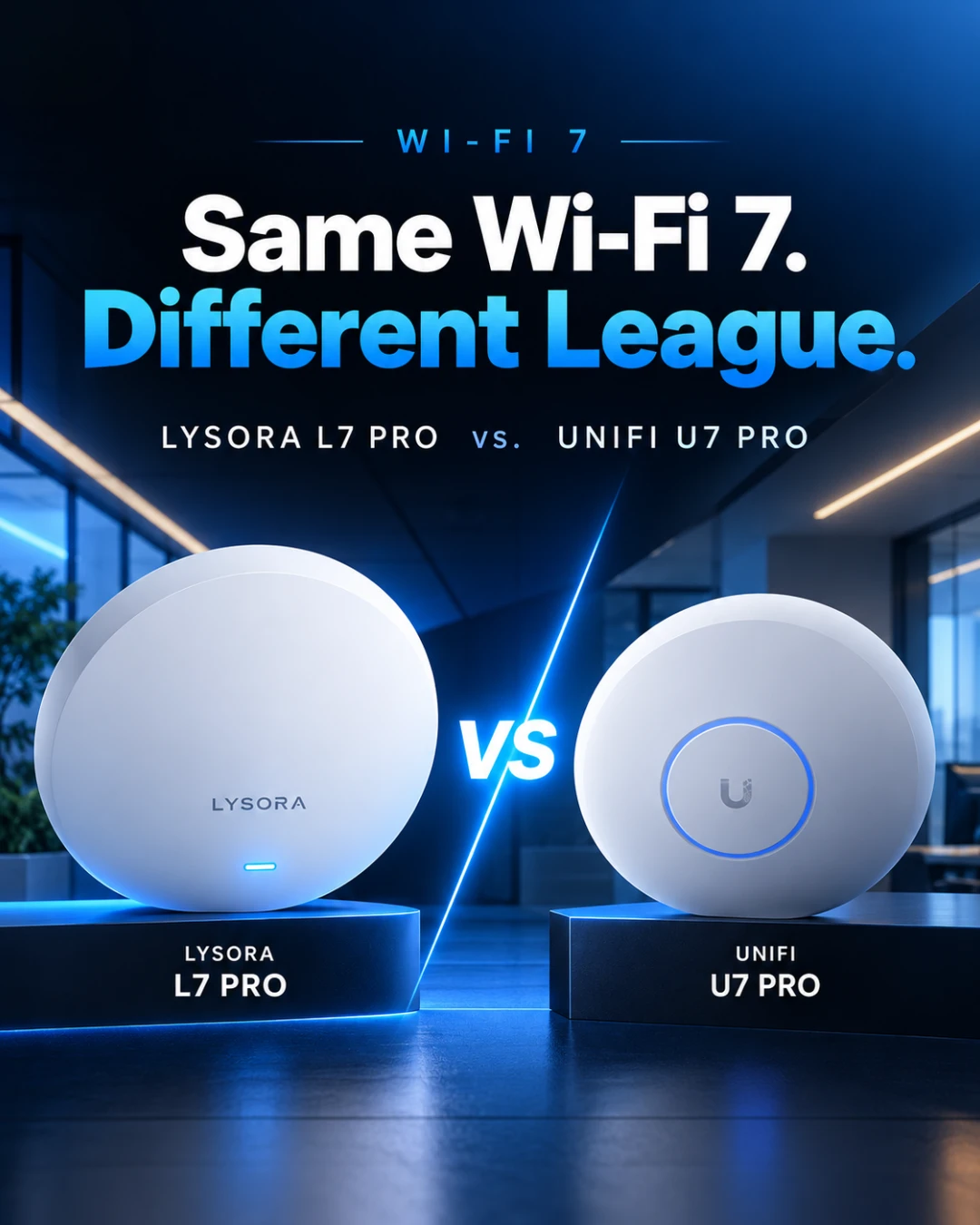 Lysora versus UniFi comparison slide 1