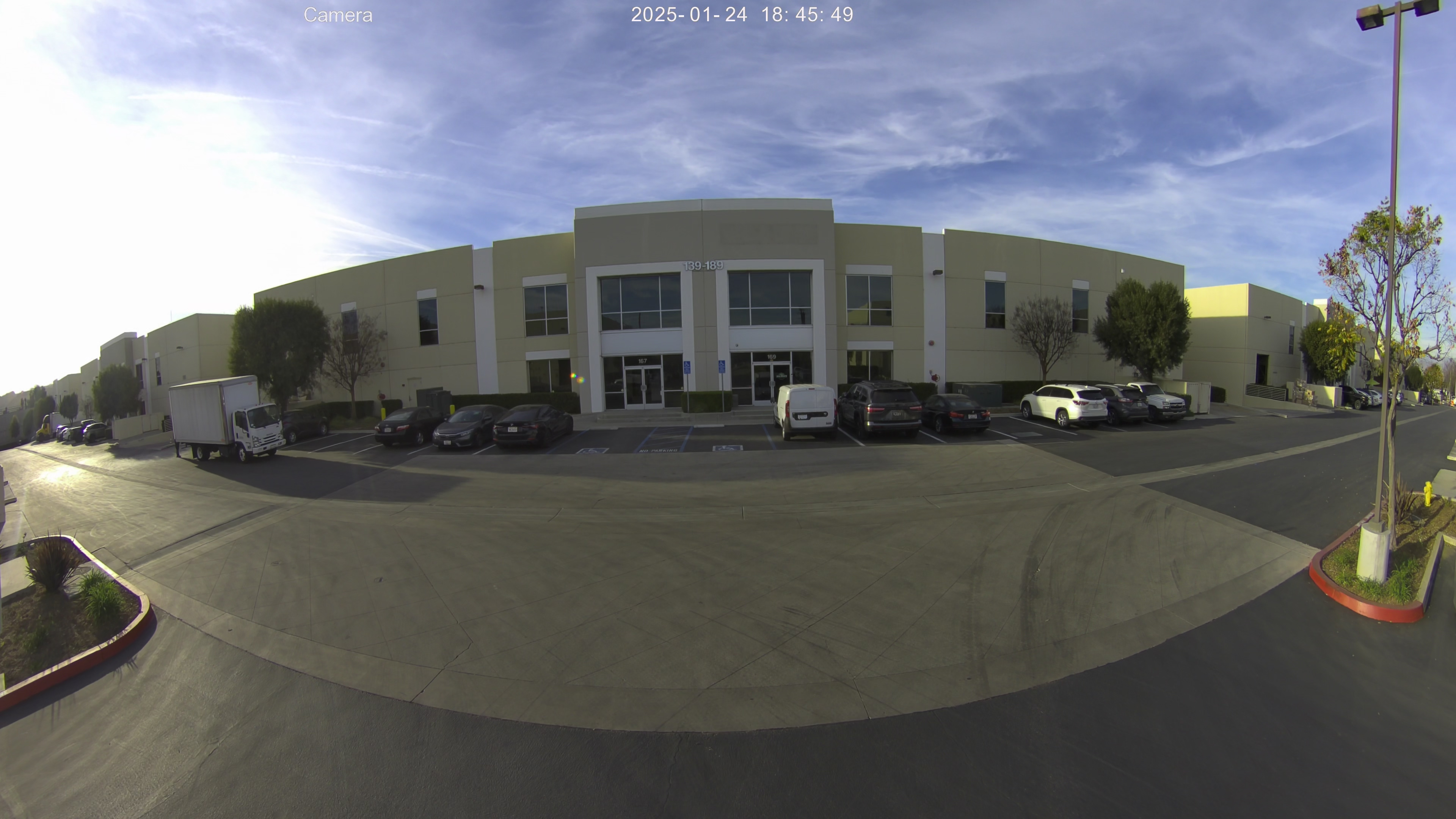 Sample single lens 180 degree panoramic security camera footage