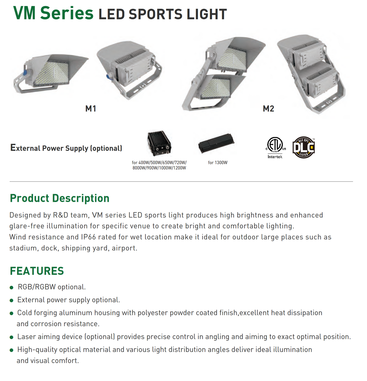 Series VM-SP  LED SPortslighter