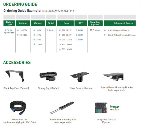 Series VSL05 Rectangular Sportslighter