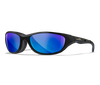 Wiley-X Airrage Captivate Polarized Blue Mirror Gloss Black Frame