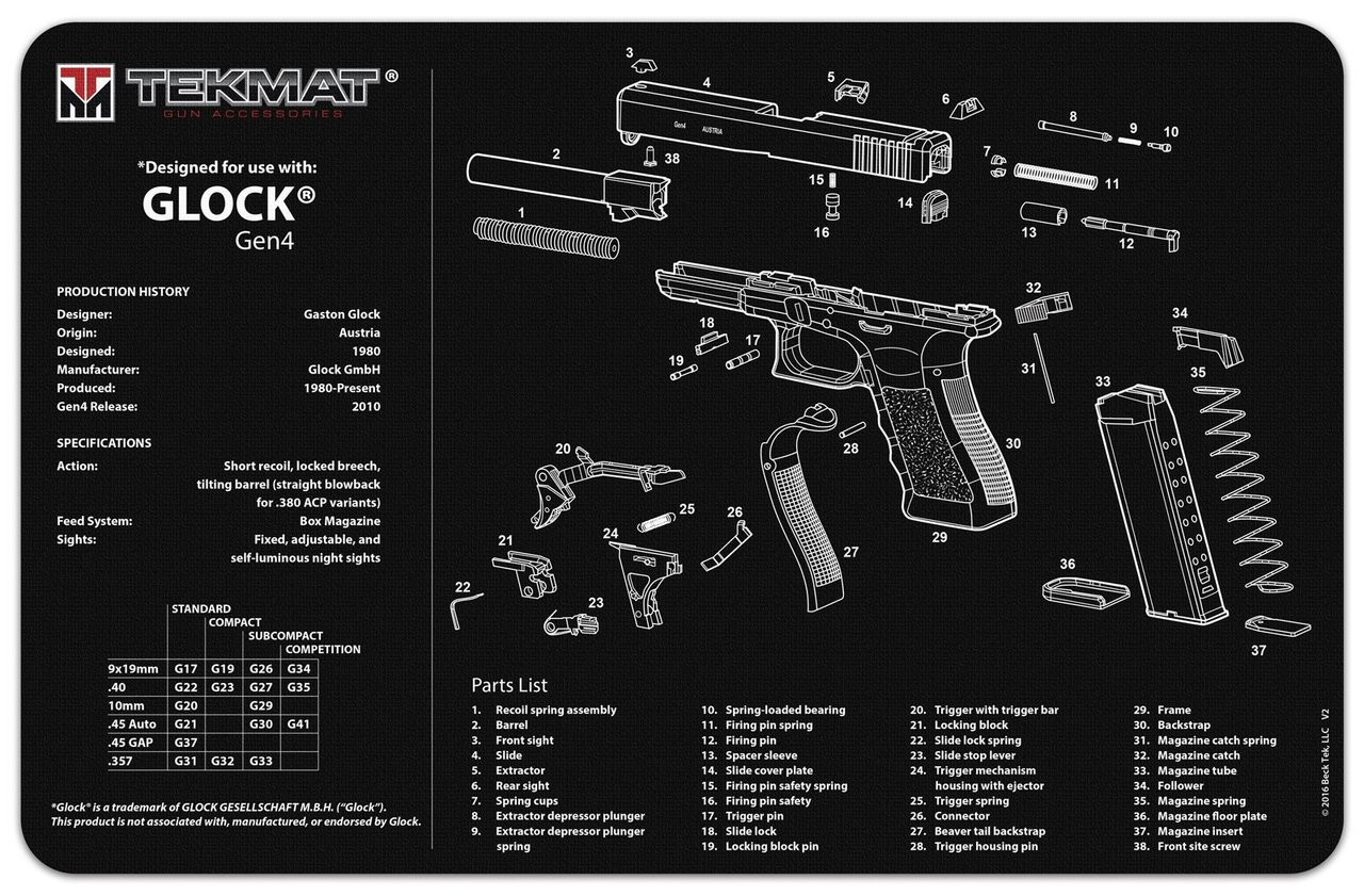 Glock GEN4 TekMat Gun Cleaning Mat