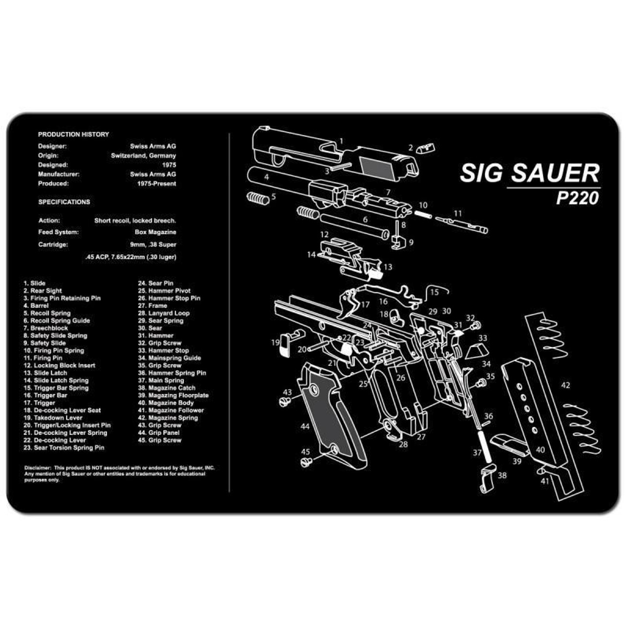 Sig Sauer P220 TekMat Cleaning Mat